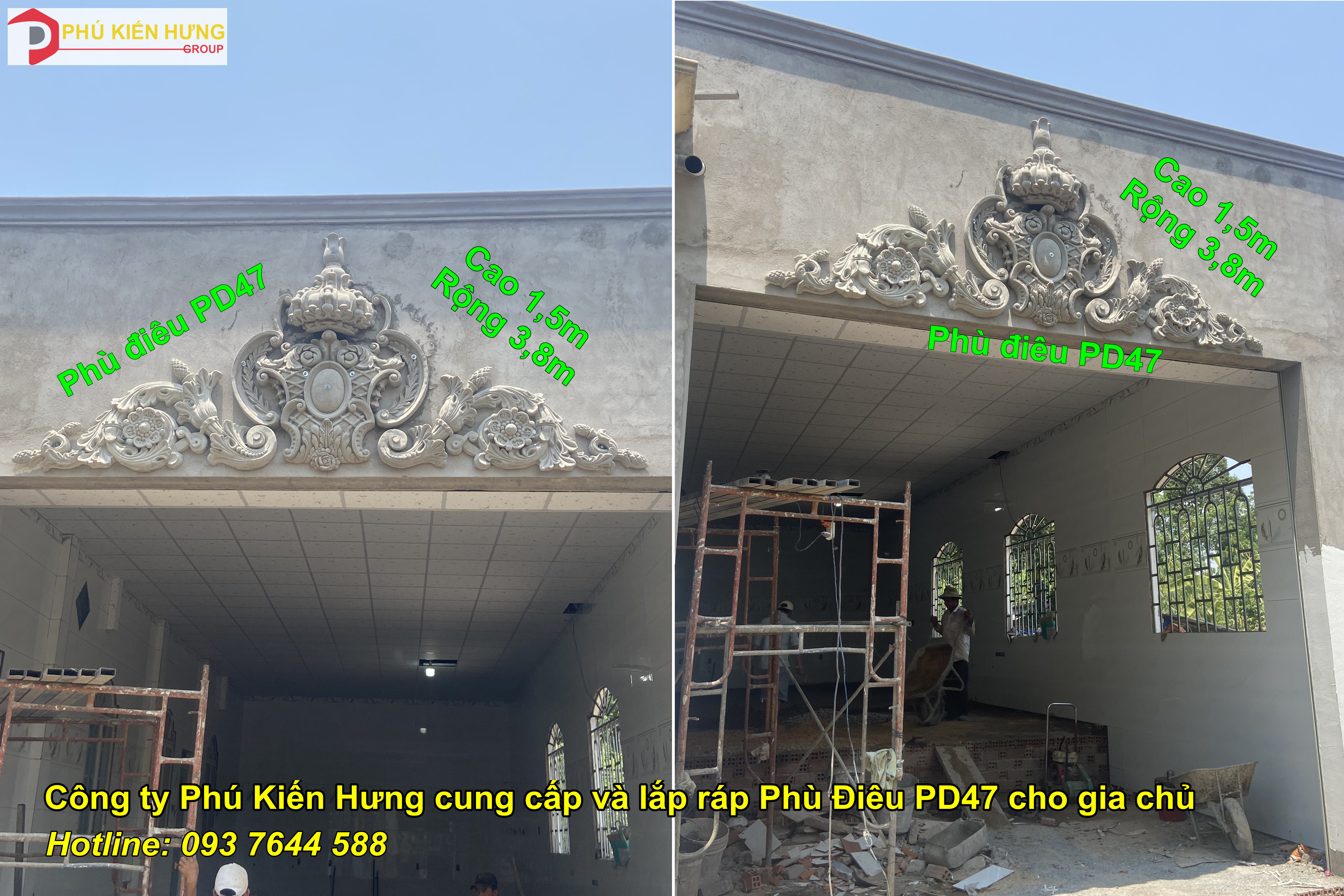 cung cấp và lắp ráp phù điêu PD47 cho nhà dân ảnh 2